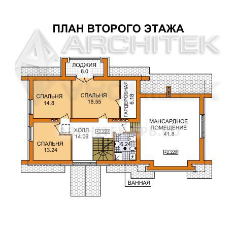 A-006-1P Проект дома с мансардой и гаражом