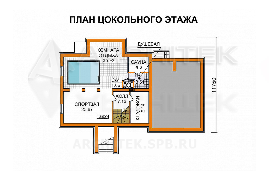 A-006-P проект дома с гаражом и бассейном