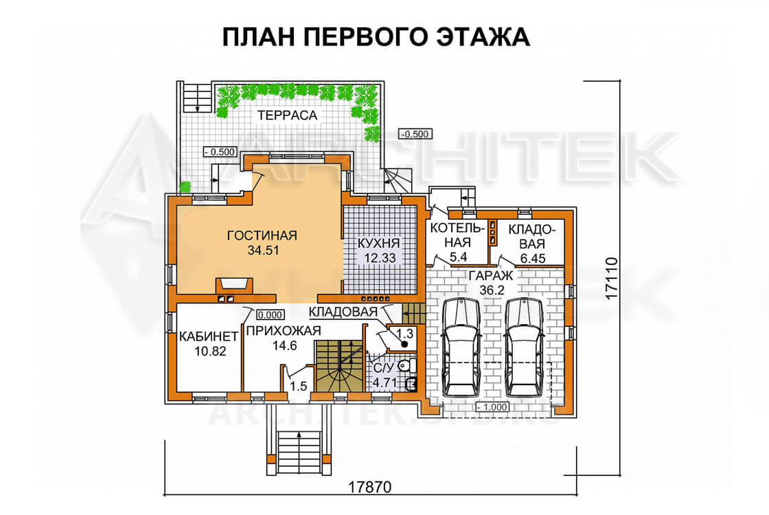 A-006-P проект дома с гаражом и бассейном