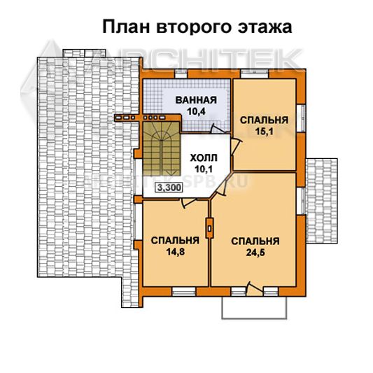 A-008-2P/1 проект коттеджа с гаражом мансардой и балконом «Лидер-3М»