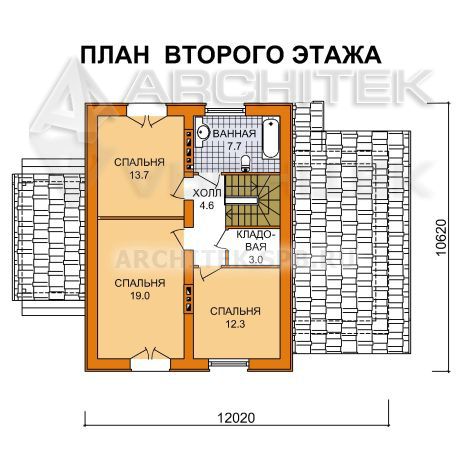 A-008-6-2P проект коттеджа из газобетона с гаражом и мансардой «Лидер-2010»