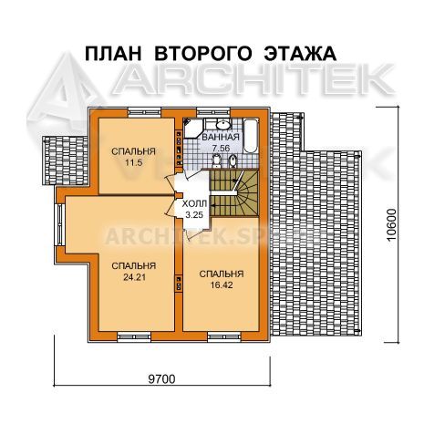 A-008-6-7P проект двухэтажного дома из газобетона с гаражом Лидер-2010-7