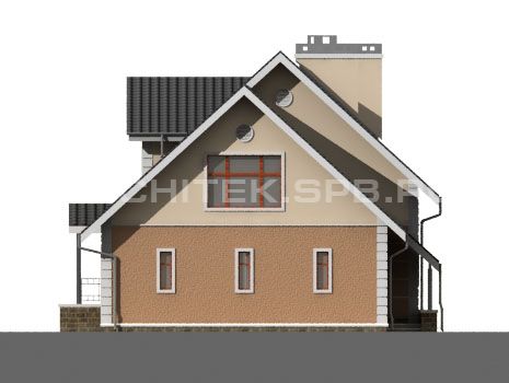 A-014-1K проект коттеджа из кирпича с гаражом и мансардой «Василий-2*»
