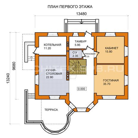 A-018-1P Проект дома из газобетона с мансардой и террасой «Финляндия-2»