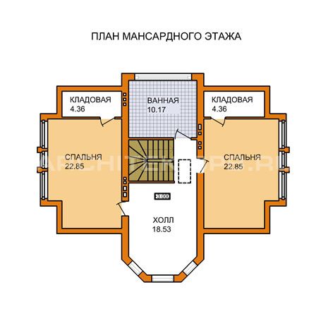 A-018-2P проект дома из газобетона с цокольным этажом мансардой и террасой «Финляндия-1/2»