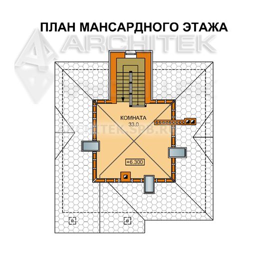 A-023-1P проект дома из газобетона на склоне «Ланселот-2»