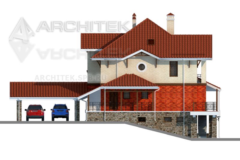 A-023-1P проект дома из газобетона на склоне «Ланселот-2»