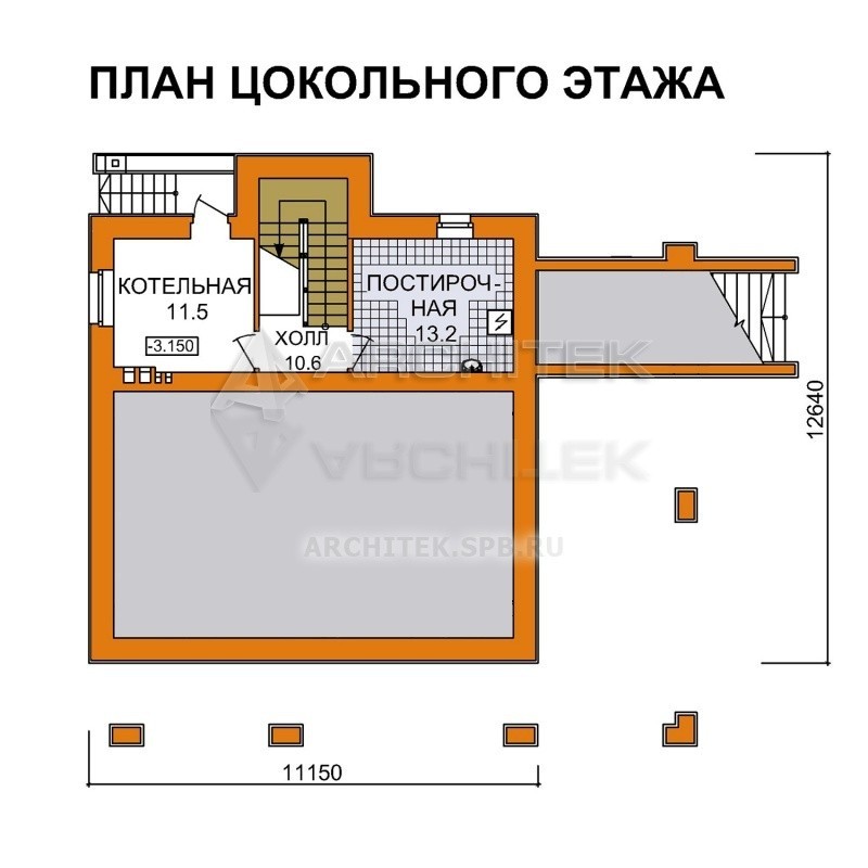 A-023-2P/1 проект дома из газобетона на склоне с террасой «Ланселот-3»