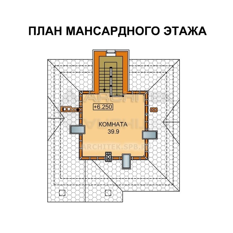 A-023-2P/1 проект дома из газобетона на склоне с террасой «Ланселот-3»