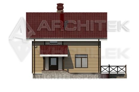 A-065-1P проект оптимального дома эконом-класса 8х8 из газобетона с мансардой «Оптимальный-2»