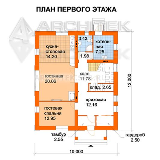A-079-P Проект энергоэффективного дома из газобетона 10х12 с мансардой и балконом «Универс-1»