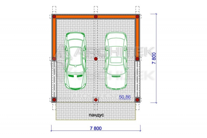 A-085-2D Проект навеса для двух автомобилей