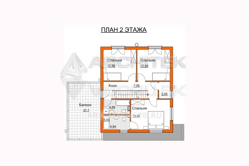 A-092-1P Современный дом в стиле хай-тек для семьи из 4х человек