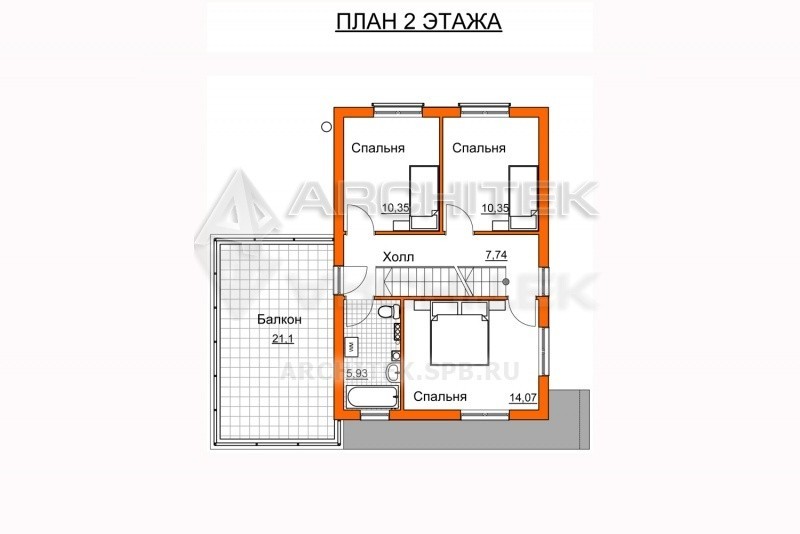 A-092-P Проект дома в стиле хай-тек с гаражом и террасой