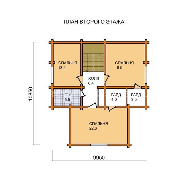 G-005-D Проект небольшого деревянного дома с мансардой, сауной, террасой 10х11