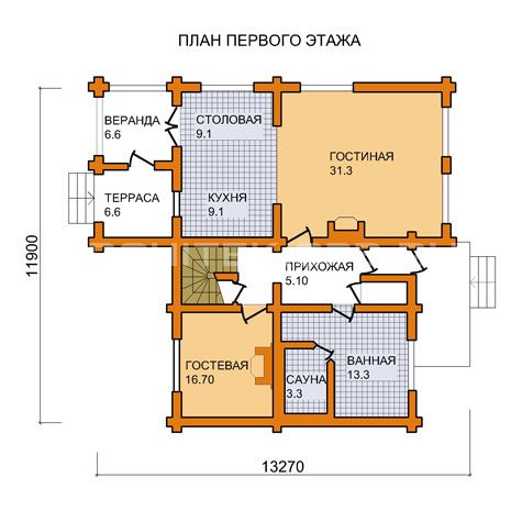 G-007-D Проект деревянного дома из бруса с мансардой, цокольным этажом, сауной, вторым светом