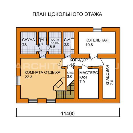 G-008-1D Проект дома из дерева с мансардой, цокольным этажом, сауной, террасой, вторым светом