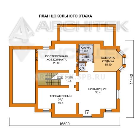 G-018-1P Проект дома из газобетона с цокольным этажом, мансардой, гаражом