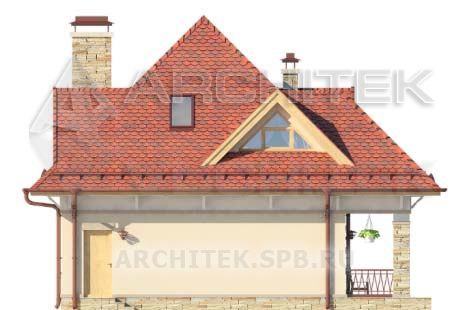 G-032-10P Проект маленького дома из газобетона с мансардой 8.6х10.6