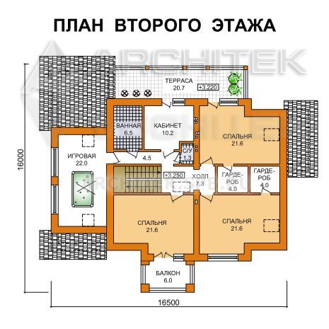 G-045-4P Проект дома из пеноблоков с мансардой, гаражом, террасой, сауной