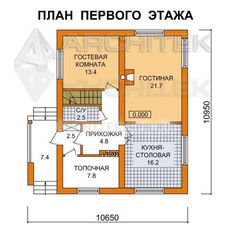 G-067-P Проект простого дома из пеноблоков с мансардой
