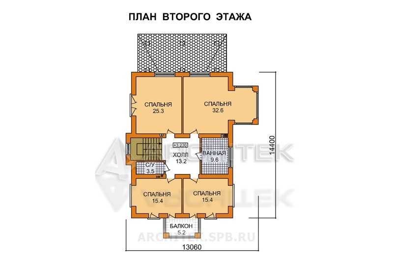 G-083-3P Проект двухэтажного дома из газобетона с эркером, балконом, террасой