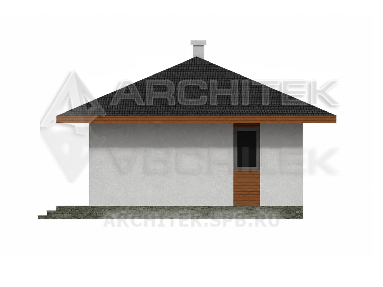 G-086-P Проект бани из газобетона с комнатой отдыха 7х8