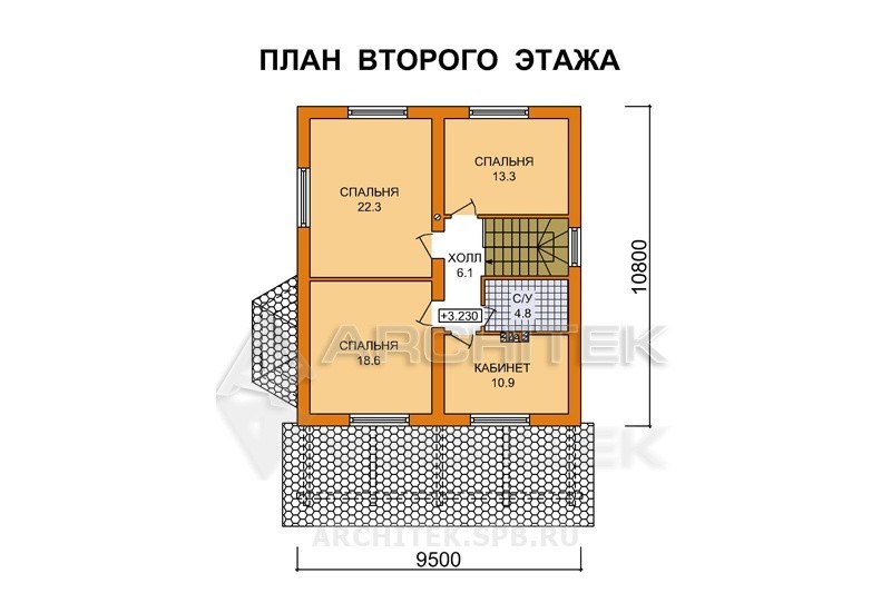 G-115-P Проект дома из газобетона с мансардой, эркером и террасой