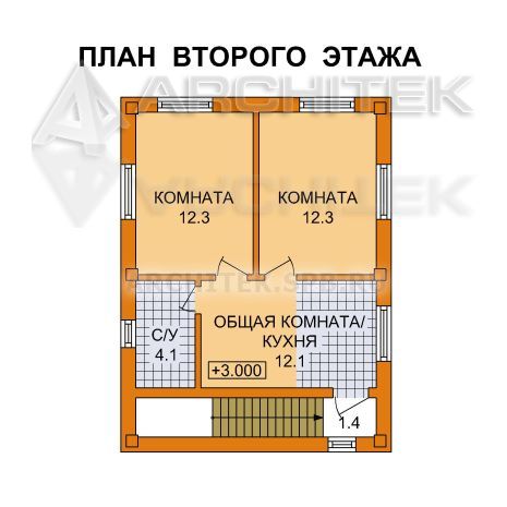 J-017-P проект гаража из пеноблоков с мансардой