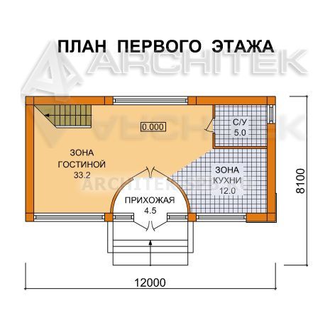 J-018-P проект небольшого современного дома из газобетона с плоской крышей