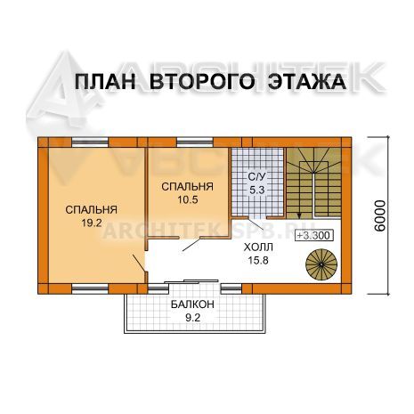 J-019-P проект современного дома из пеноблоков с плоской крышей и балконом