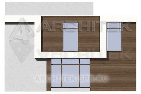 J-019-P проект современного дома из пеноблоков с плоской крышей и балконом