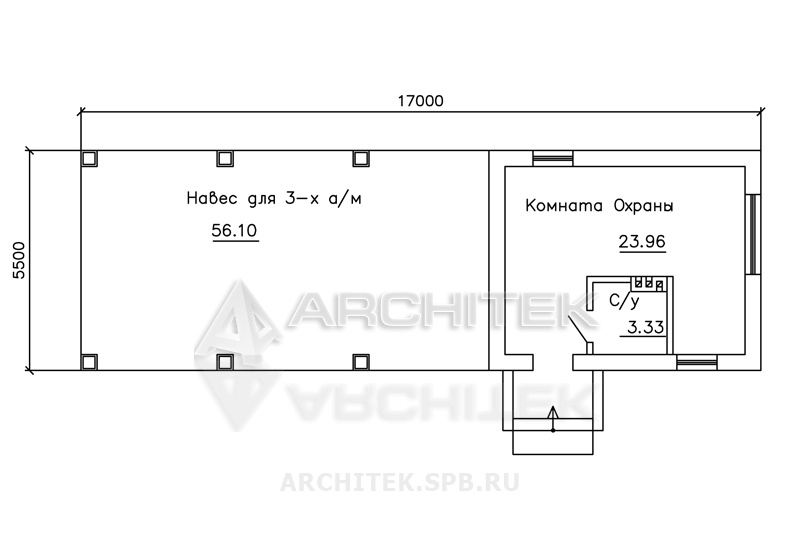 J-046-P проект гаража из газобетона