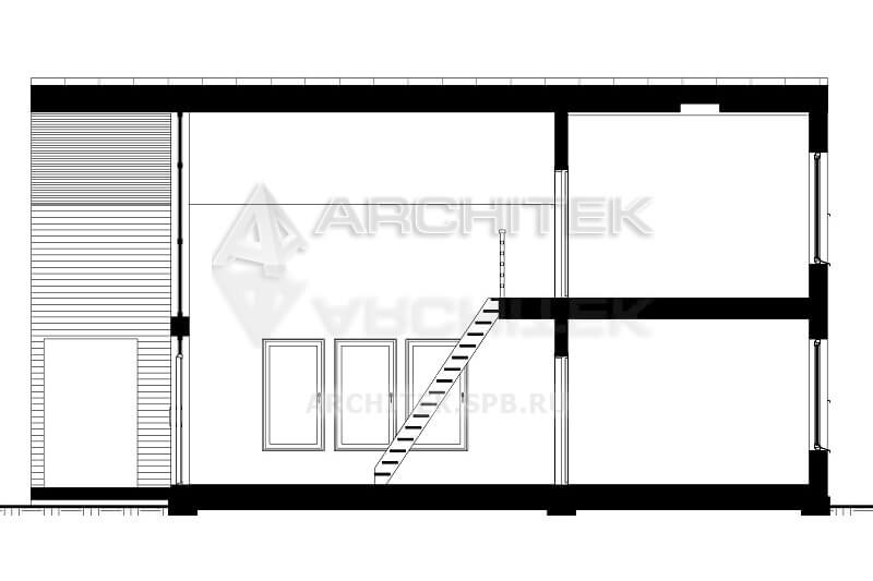 N-023-F Проект простого современного каркасного дома с мансардой, террасой, вторым светом 7.5х10.5