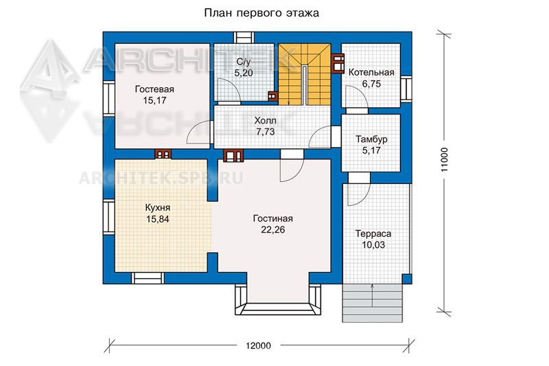 PD-008-K проект дома из кирпича с мансардой