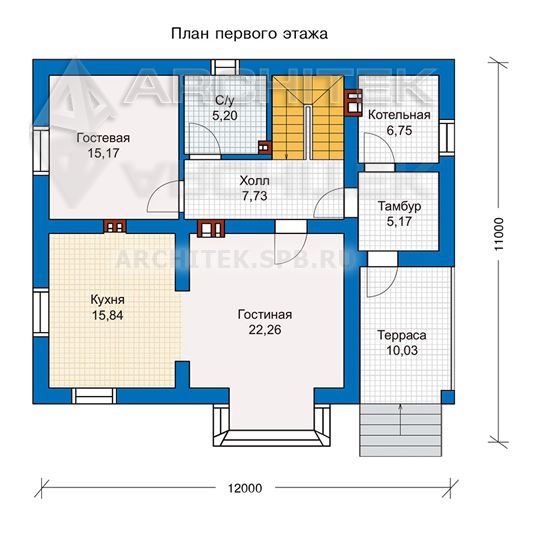 PD-008-P проект дома из газобетона с мансардой
