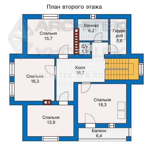 PD-010-P проект дома из газобетона с террасой и сауной
