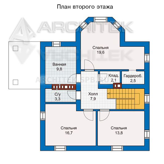 PD-012-P проект небольшого дома из газобетона с террасой
