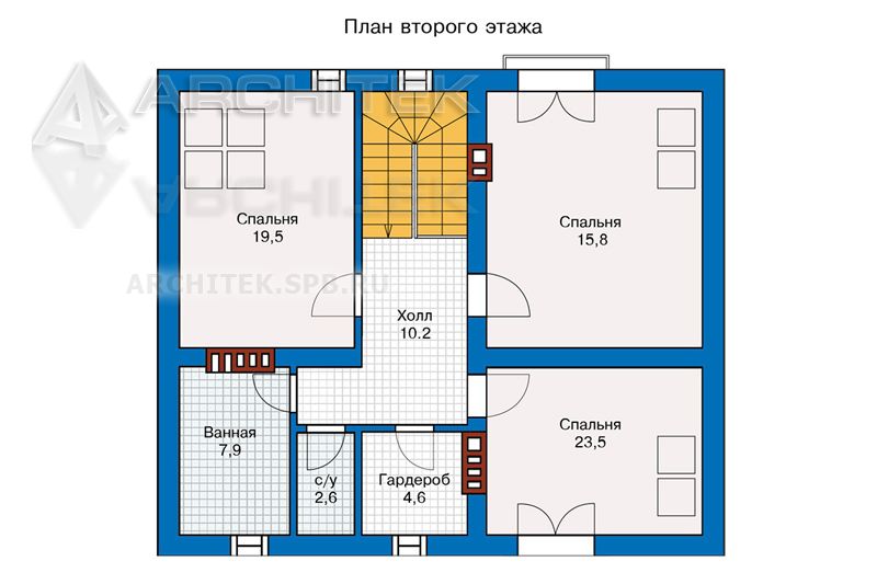 PD-020-1P проект дома из газобетона с мансардой и гаражом