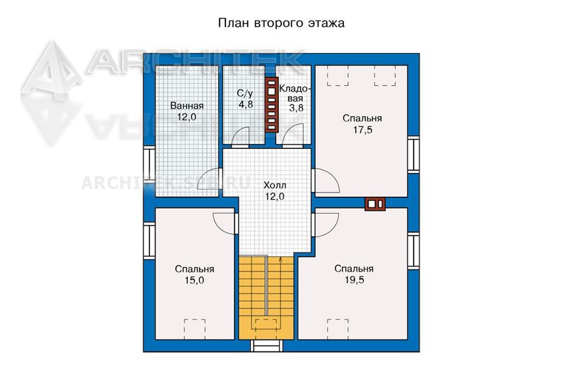 PD-022-K Проект кирпичного дома с мансардой и террасой