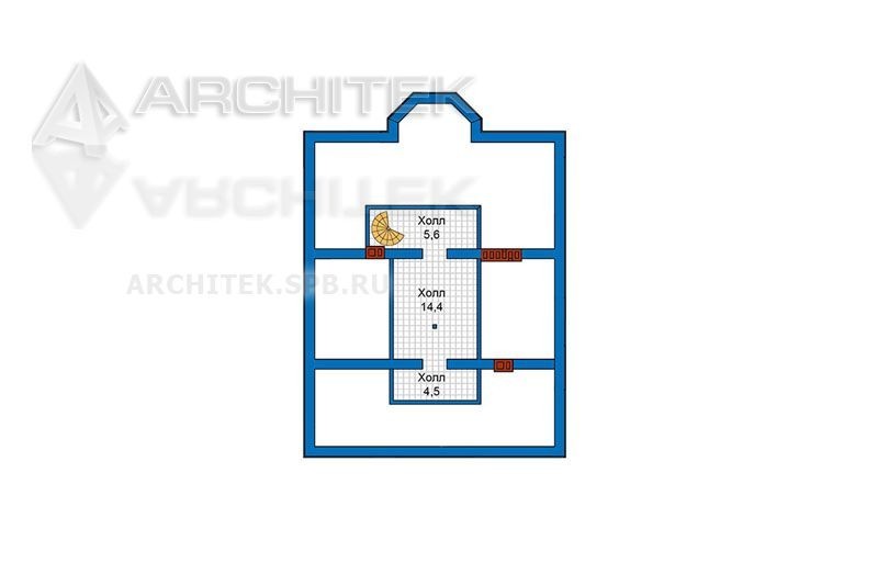 PD-026-1K Проект кирпичного коттеджа с мансардой, террасой и эркером