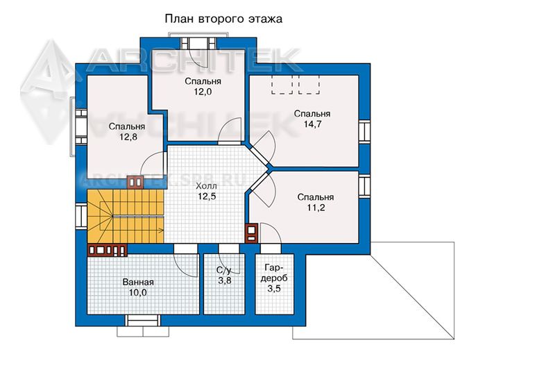 PD-027-K Проект кирпичного дома с мансардой и террасой