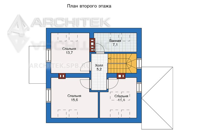 PD-028-K Проект маленького кирпичного дома с террасой