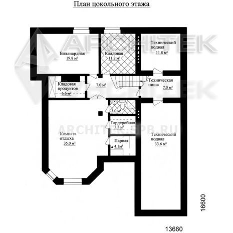 SM-001-K проект кирпичного дома с мансардой, гаражом, цокольным этажом, эркером, сауной