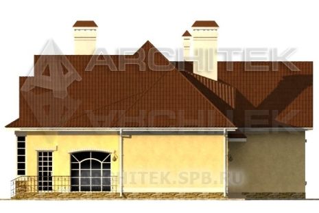 SM-009-K проект кирпичного дома с мансардой, вторым светом, террасой