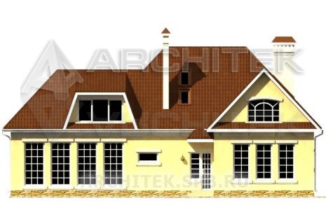SM-009-K проект кирпичного дома с мансардой, вторым светом, террасой