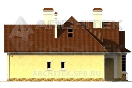 SM-009-K проект кирпичного дома с мансардой, вторым светом, террасой
