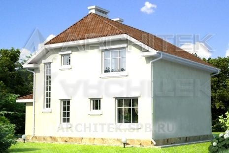 SM-011-K проект энергоэффективного дома 10×12 из кирпича с мансардой и верандой