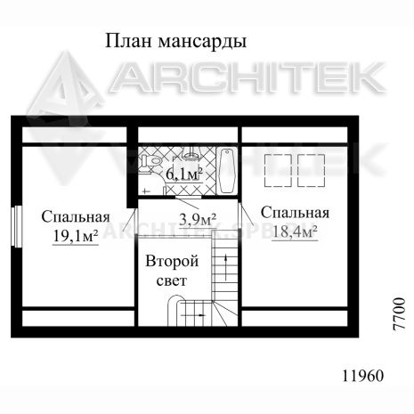 SM-012-K проект маленького кирпичного дома с мансардой и вторым светом