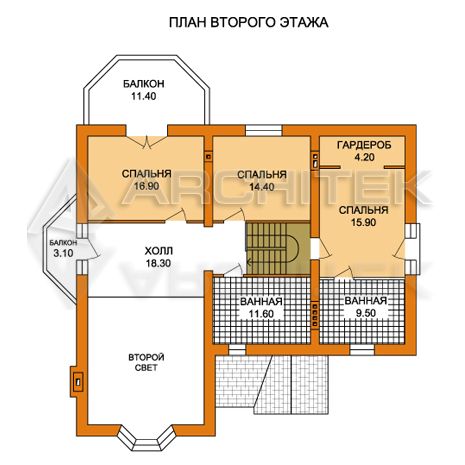 T-009-P Проект дома из газобетона с мансардой, гаражом, верандой, эркером, балконом